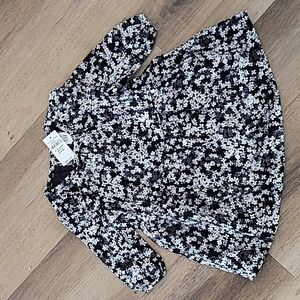 NWT Baby Gap Floral Long Sleeve Dress Black Grey Pink